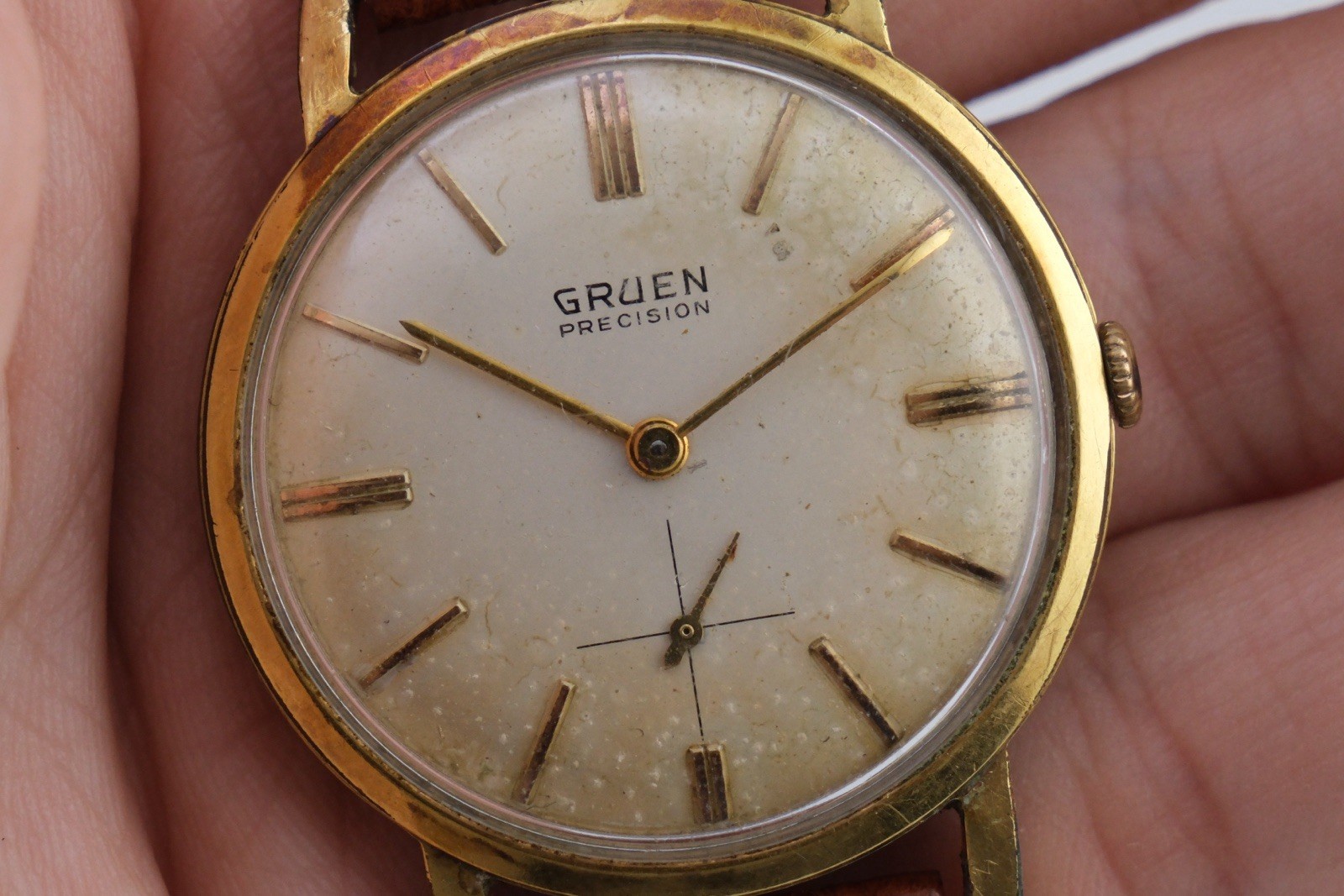 Gruen Precision 510 Vintage Watch “Doctor No” James Bond Time Worn Dial 33mm