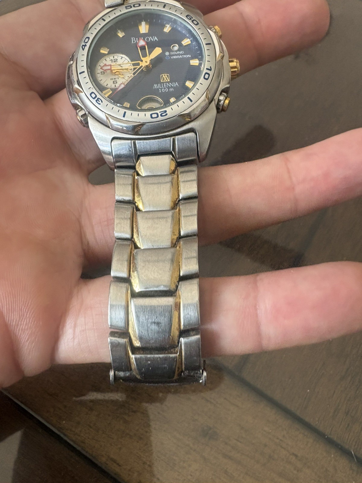 98A51 BULOVA MILLENNIA BLUE DIAL DUAL TONE MEN’S WATCH JB-34