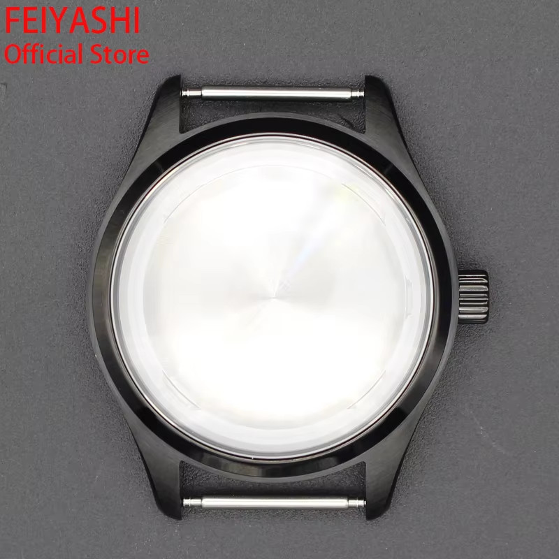Black PVD 40Mm Brushed and Polished Pilot Watch Case 316L Stainless Steel for Se