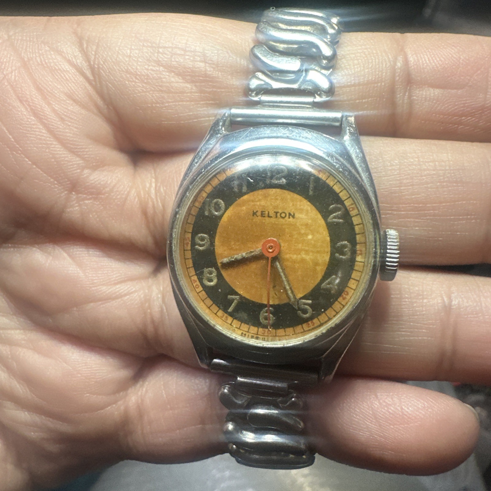 Vintage KELTON By Us Time Manual Wind Mens Watch 30mm – Rare Project Repair