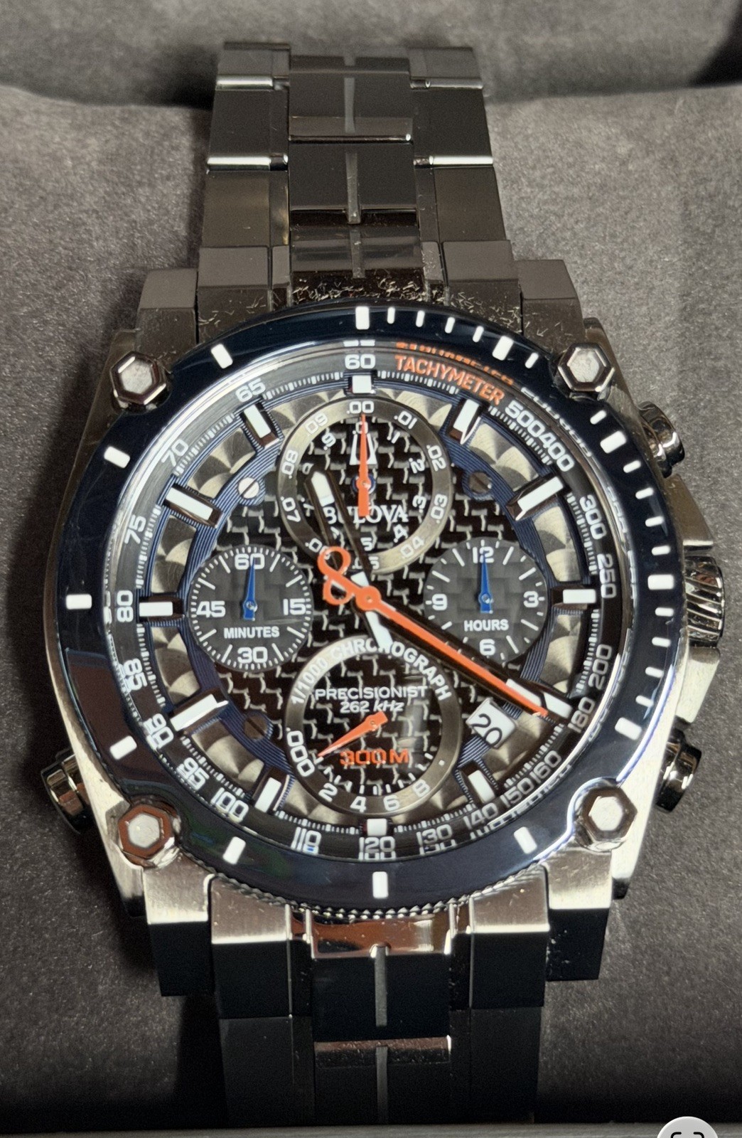 Bulova Precisionist 98B343 Chronograph Men’s Stainless Steel Quartz Analog Watch