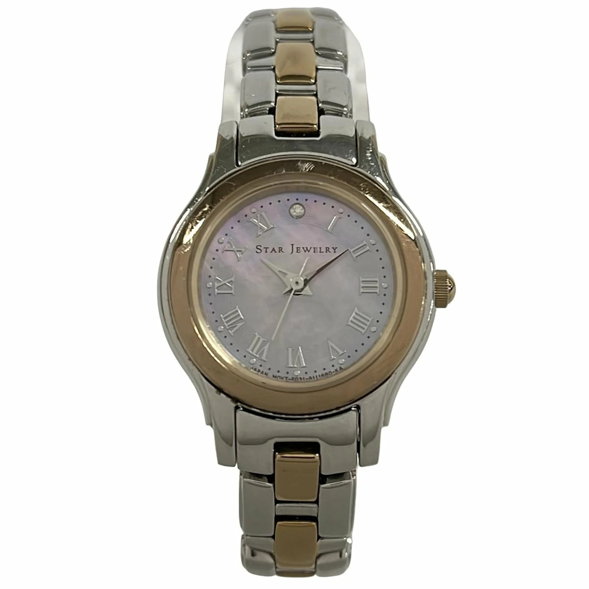 [A1R] Star Jewelry Diamond 0.005ct Pink Shell Dial Quartz Watch [h7v]