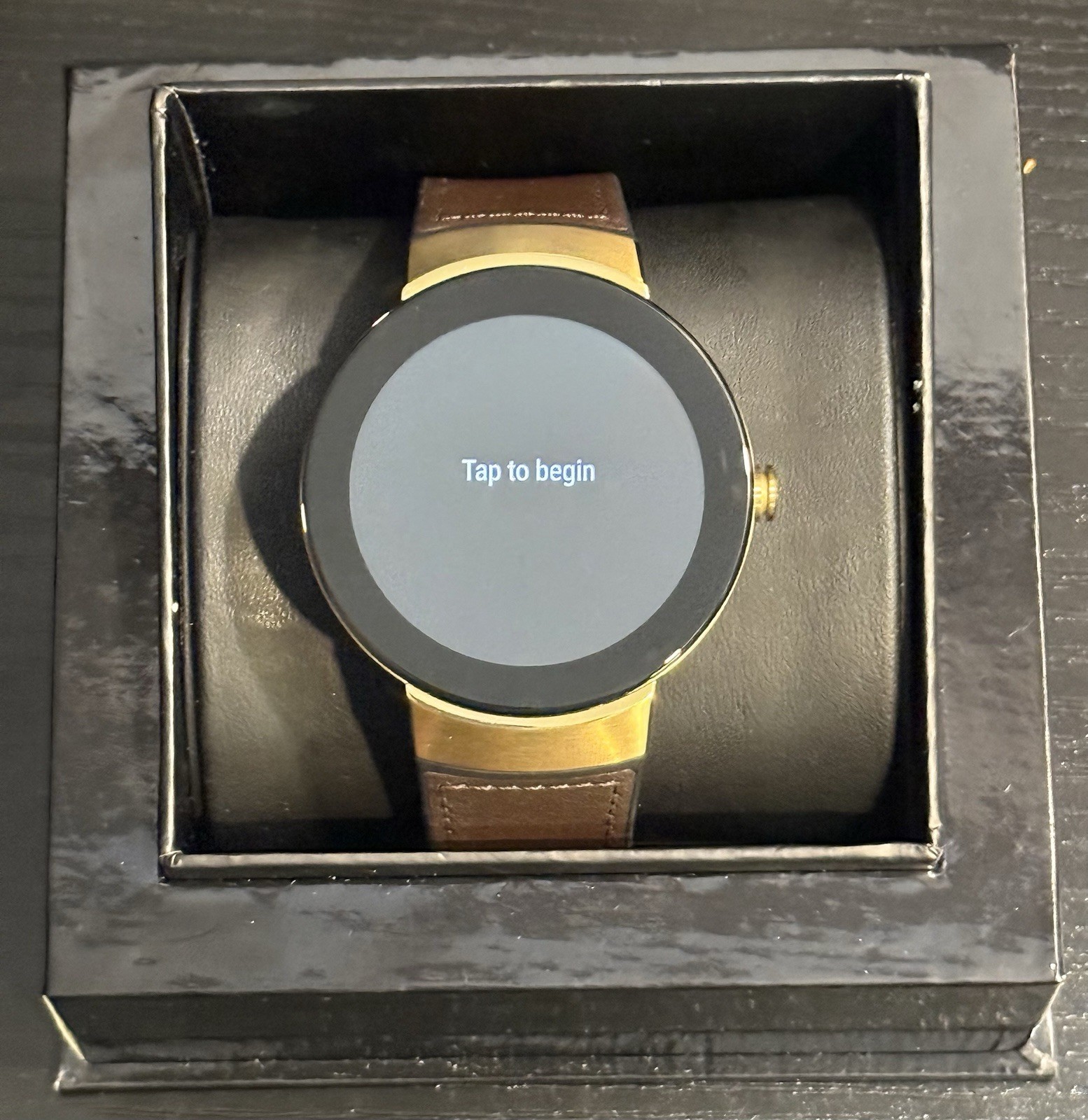 Movado Connect Men’s 46.5 mm Digital Smartwatch Gold Steel Leather 3660021