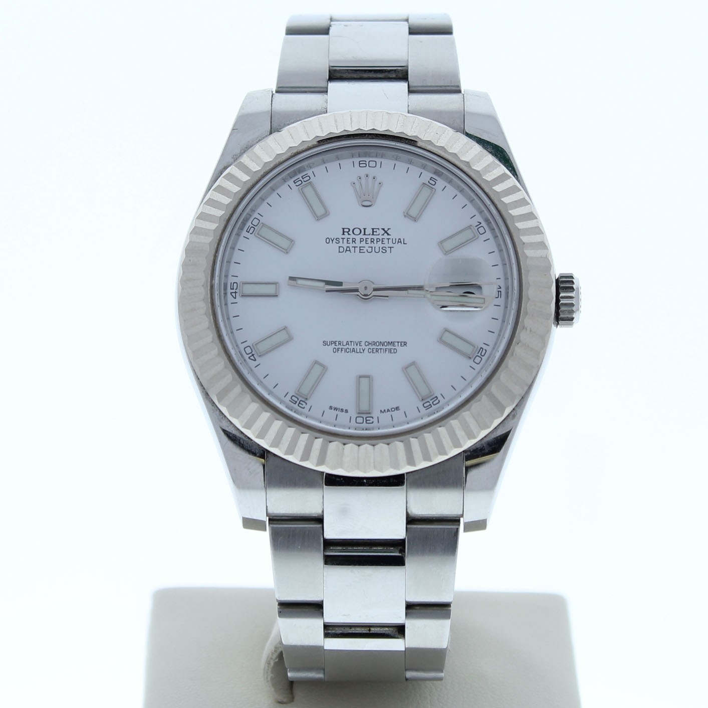 Rolex Datejust II 41mm 116334 White Index Dial Oyster Bracelet