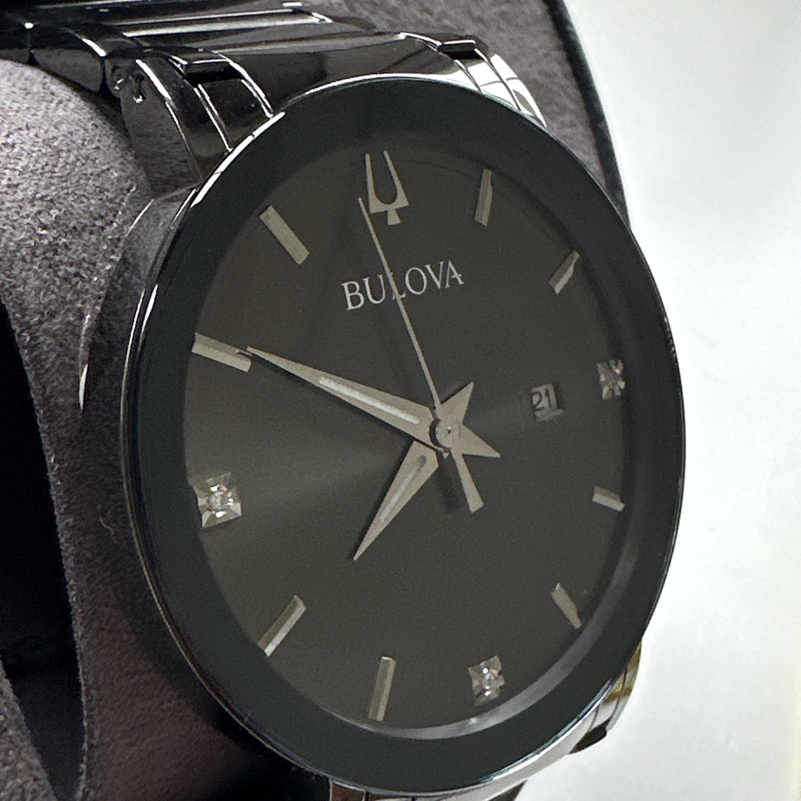 Bulova Millennia Men’s Quartz Diamond Accent Calendar Watch 42mm 98D158