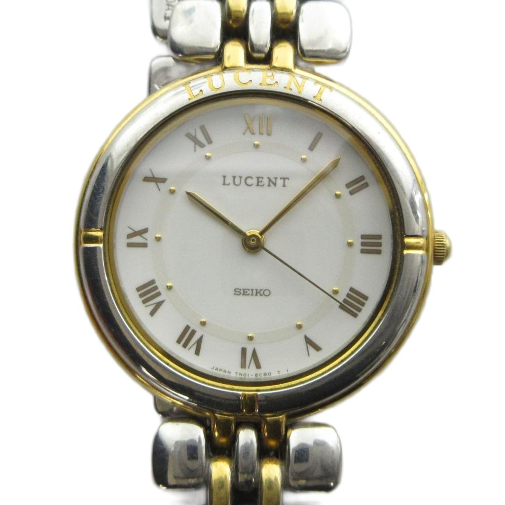 Seiko 7N01-BC90 Ladies Quartz Watch Silver Gold Stainless Steel 30mm AB
