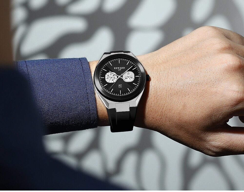 REWARD Men’s Business Week Luminous Multifunction Calendar Couple Quartz Watch