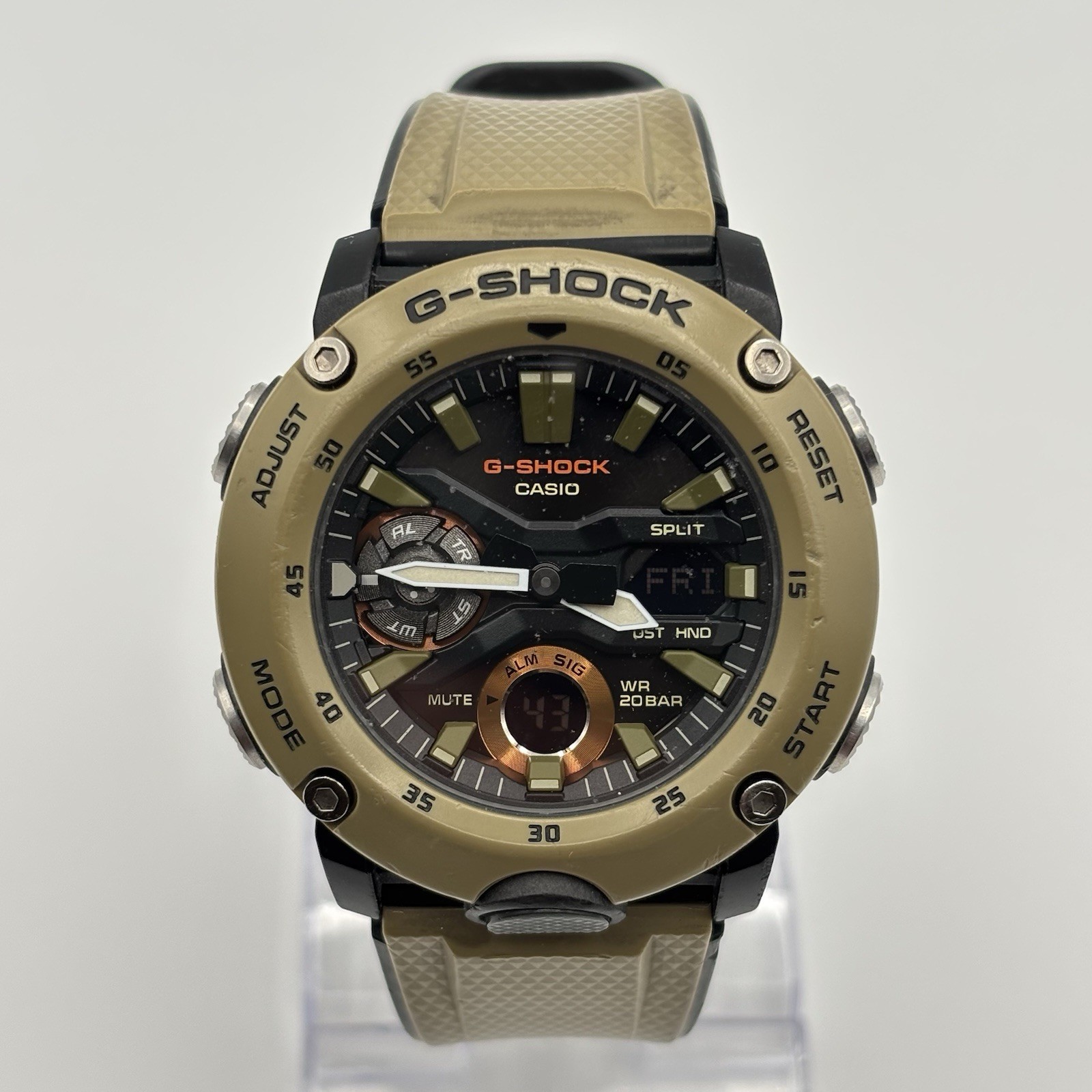 Casio G-Shock Olive Khaki Carbon Core Guard Analog-Digital Watch GA-2000-5A