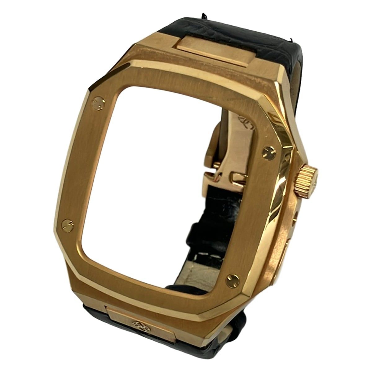 GOLDEN CONCEPT Small Accessories Black x Rose Gold Leather
