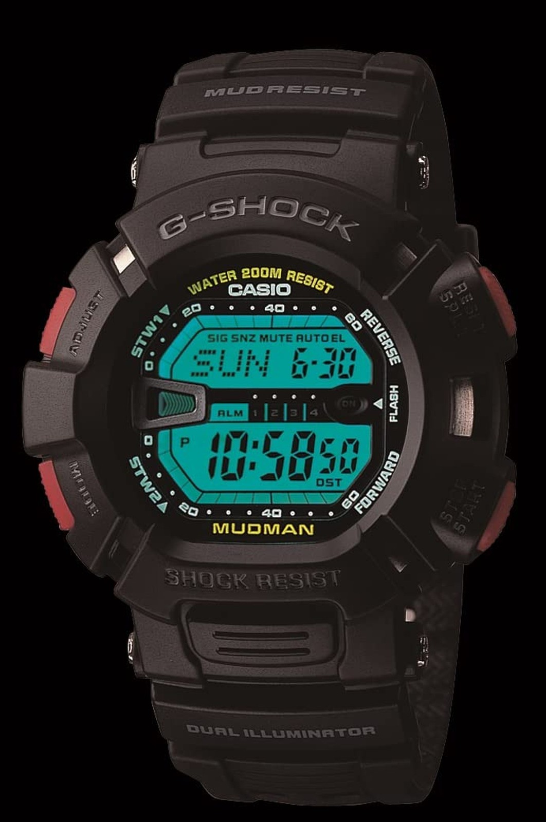 Casio G-Shock Mudman Super Dual Illuminator Men’s Quartz 52mm Digital Watch G…