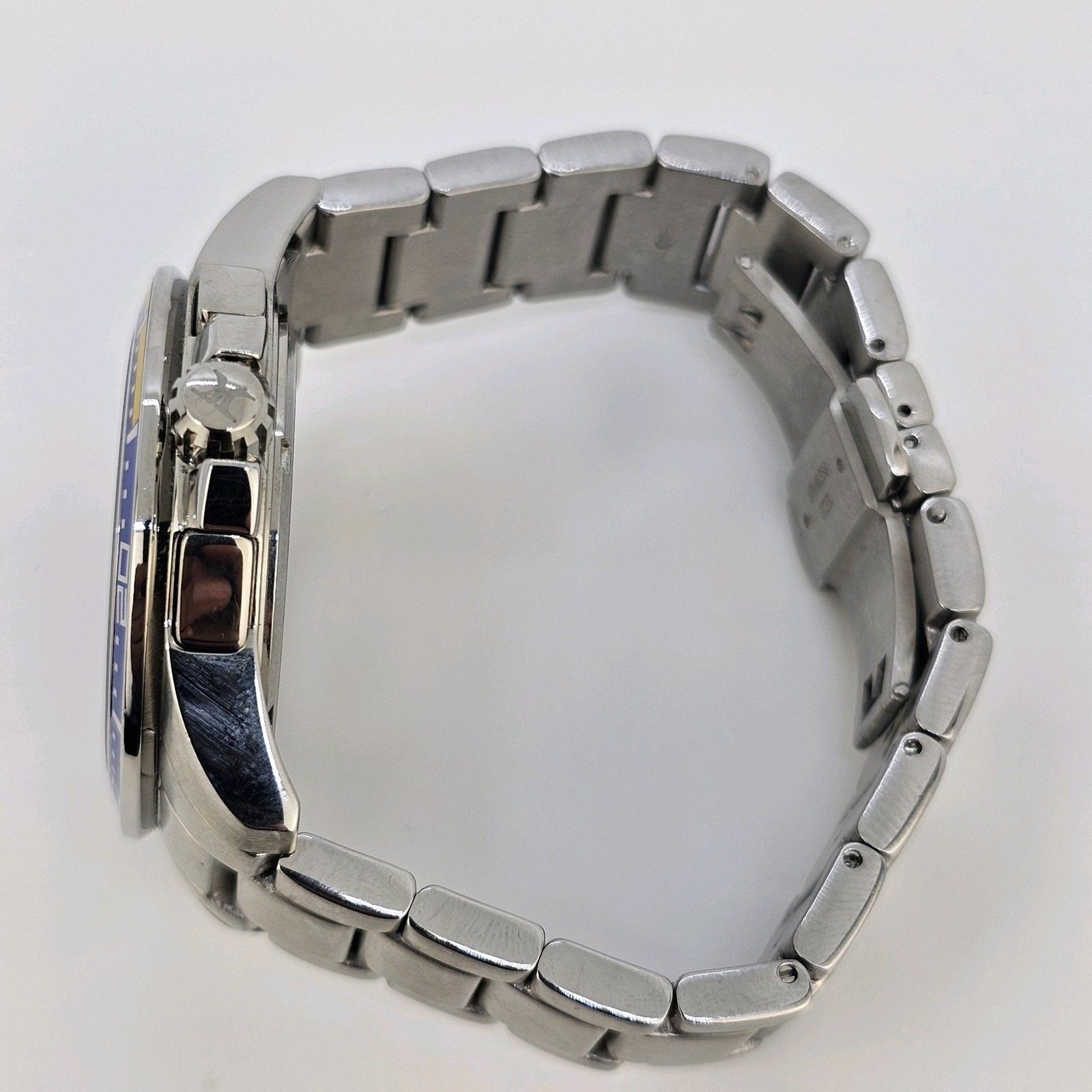 Millage Men’s Watch 44MM Blue Dial Gray Bracelet Band 6.5″ Wrist New Battery