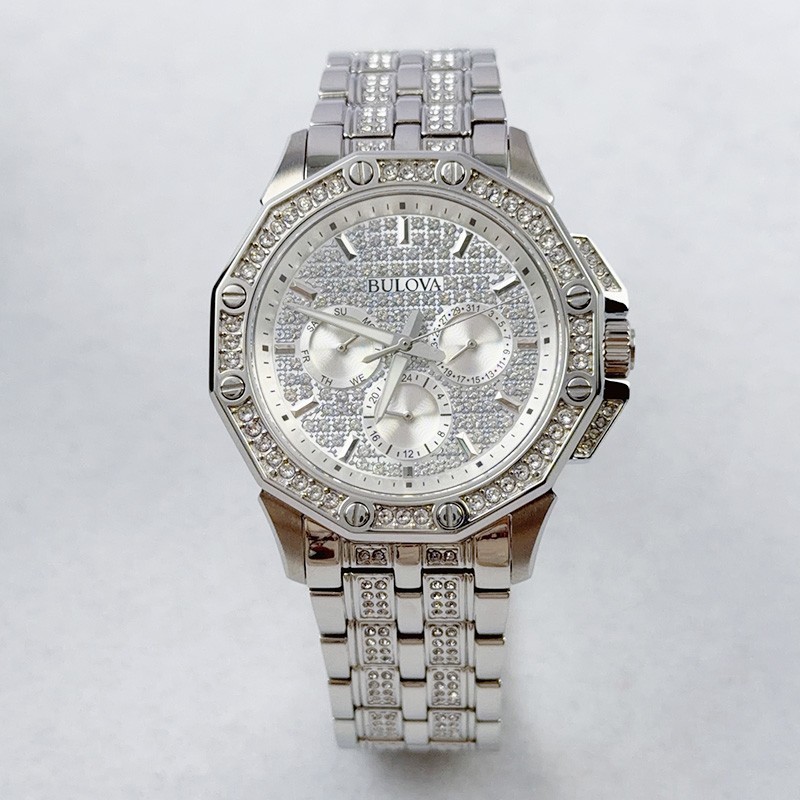 Bulova Octava 96C134 Crystal White Dial Silver Men’s Quartz Watch