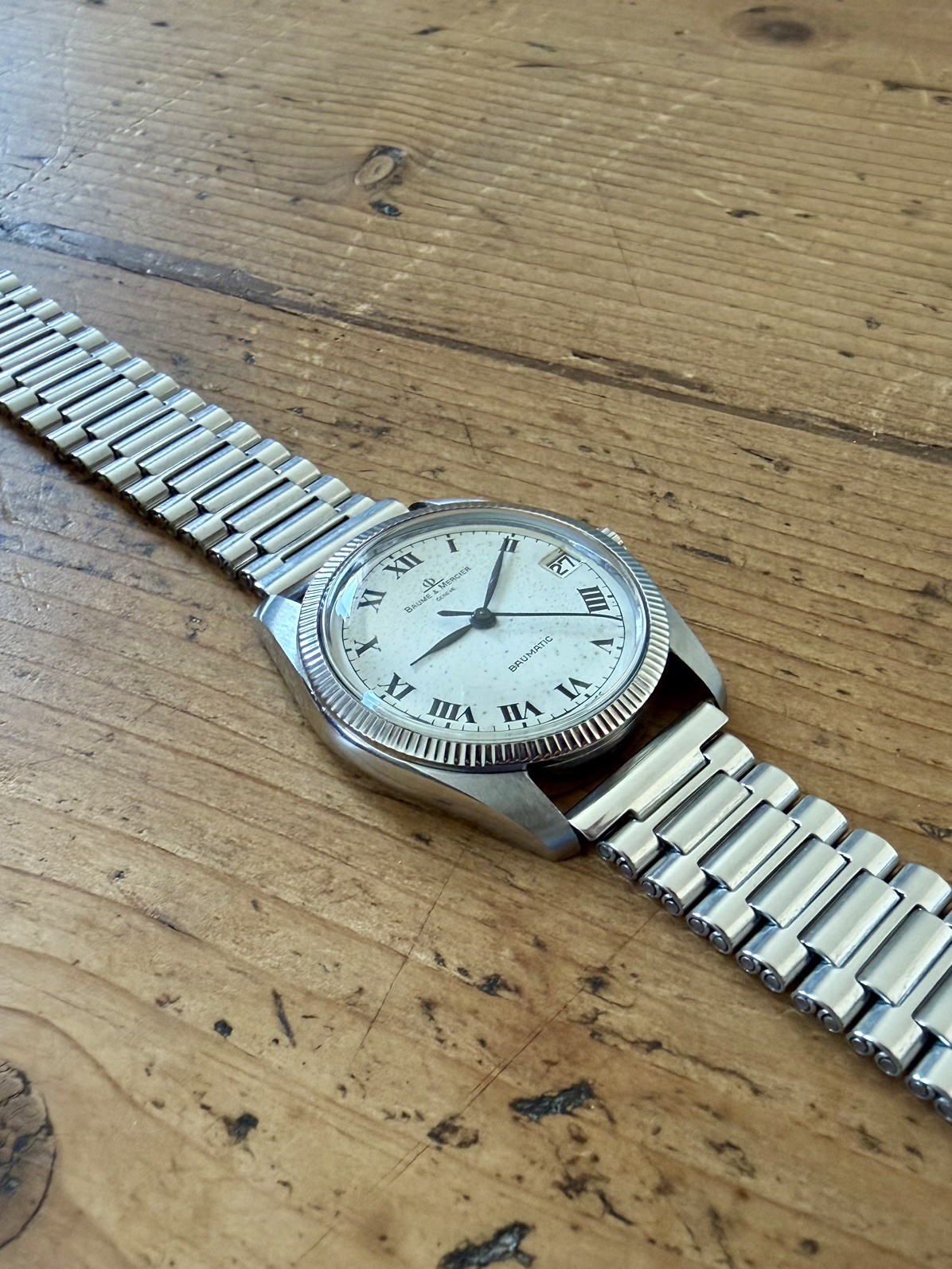 Baume Mercier Baumatic 1185 Vintage Micro Rotor Buren 34mm Unpolished