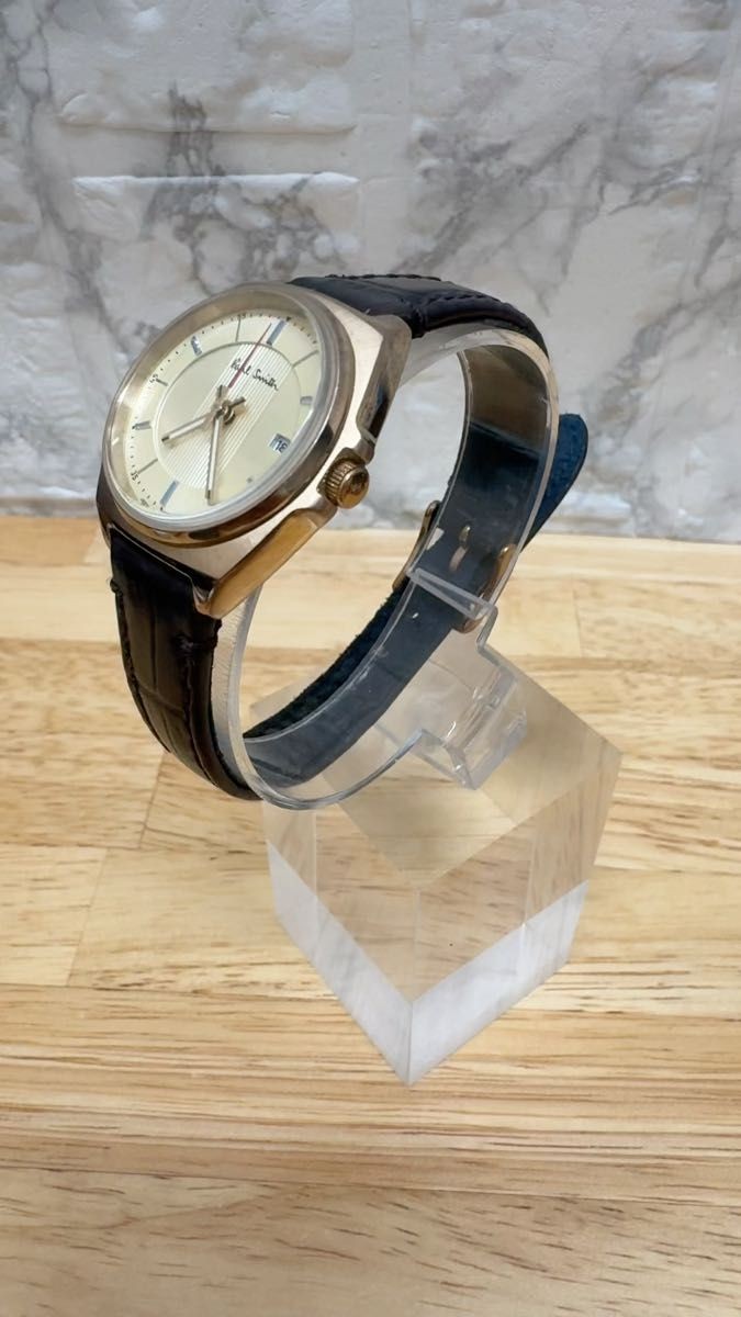 Paul Smith Closed Eyes 1016-T020712 Ladies Quartz Gold Dial Leather Band Watch