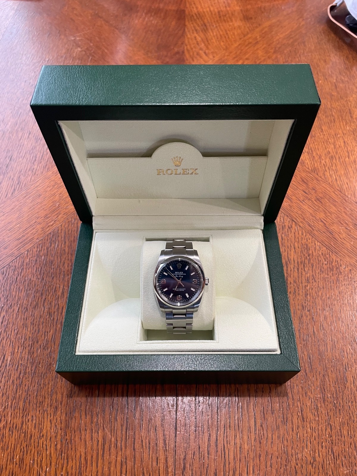 Rolex Air King 34mm Blue Dial + EXCELLENT CONDITION + Box, Tags and Manuals