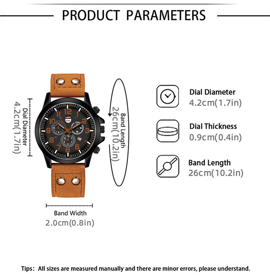 Mens Quartz Watch Luxury Analog Auto Date Business Casual Military Watch