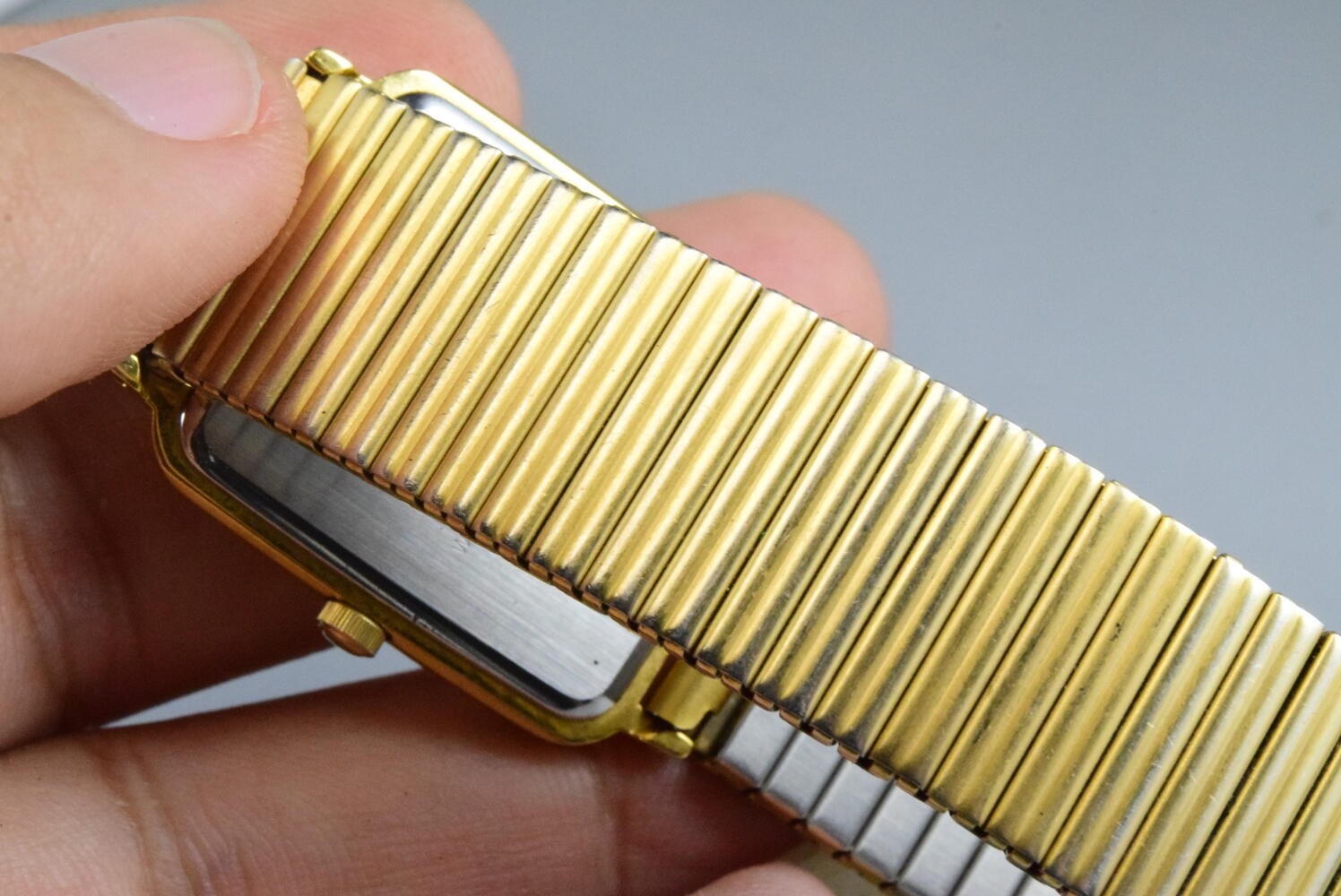 Vintage watch Seiko Spirit Gold Plated 5E21-6B60 Yellow Men Quartz Cushion 21mm