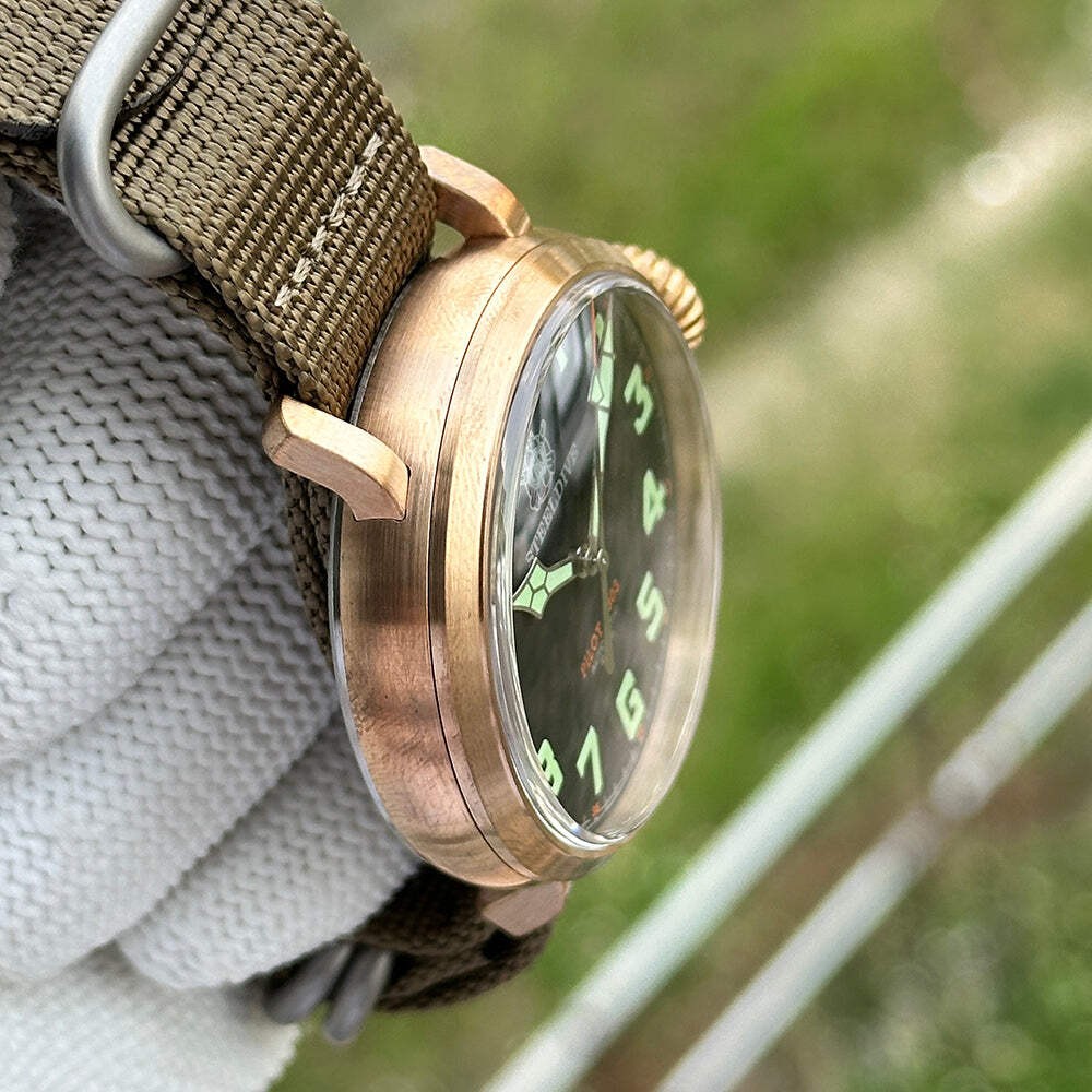 STEELDIVE SD1903S — C3 Green 46.5MM Bronze Case 200M NH35 Men’s Dive Watch