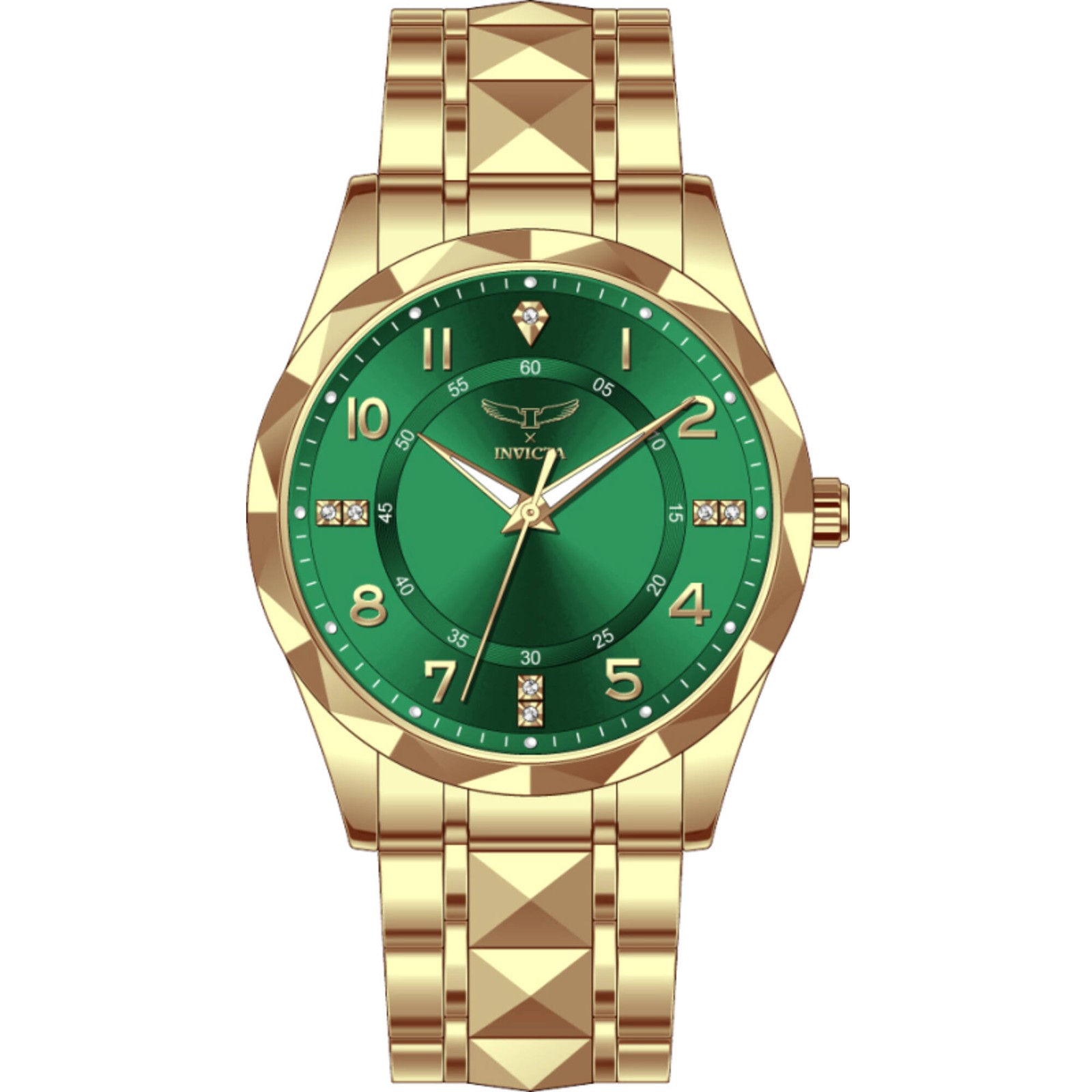 Invicta Men’s Watch Specialty I by Invicta Green Dial Yellow Gold Bracelet 69021