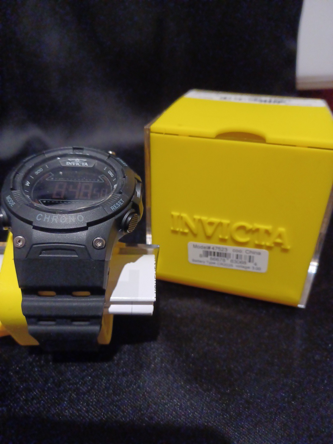 Invicta Racing Men’s Watch 47523 Quartz Digital Black Resin Strap 50mm