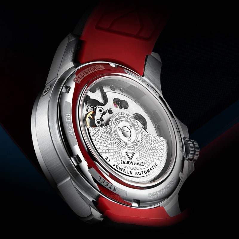 MARK FAIRWHALE Men Tonneau Multifunction Tourbillon Mechanical Automatic Watch