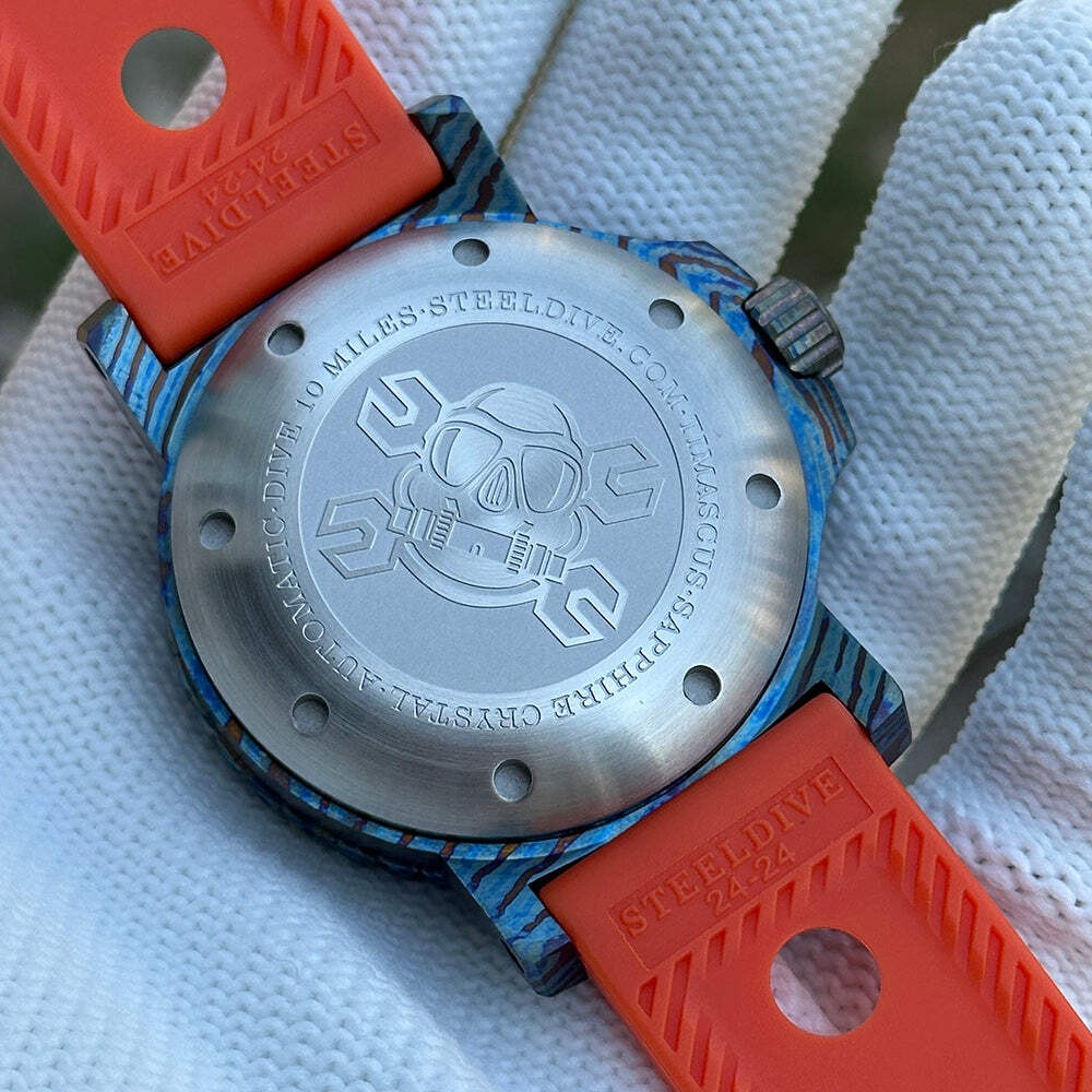 STEELDIVE SD1982Y — 46.5MM Titanium Damascus NH35 Dive Watch Sapphire Glass