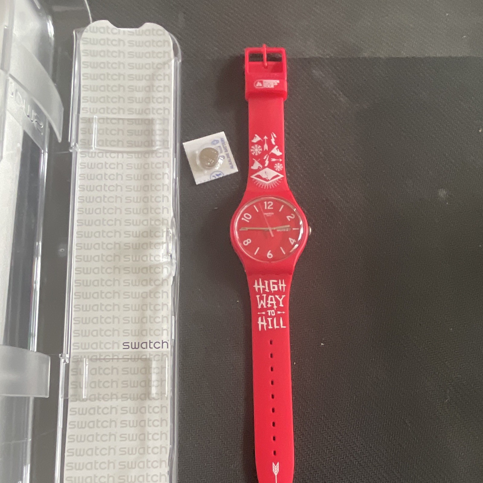 Swatch High Way to Hill SUON705C Quartz Analog 34mm Red Complete