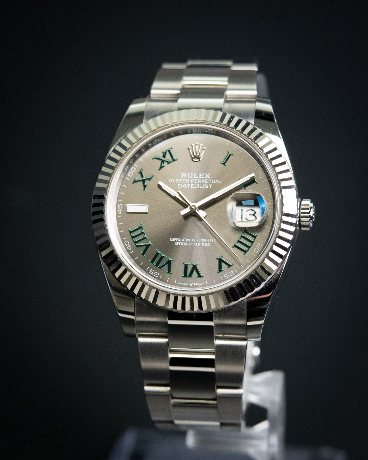 Rolex Datejust 41 126334 Wimbledon Slate Dial Oyster Full Links Box & Papers