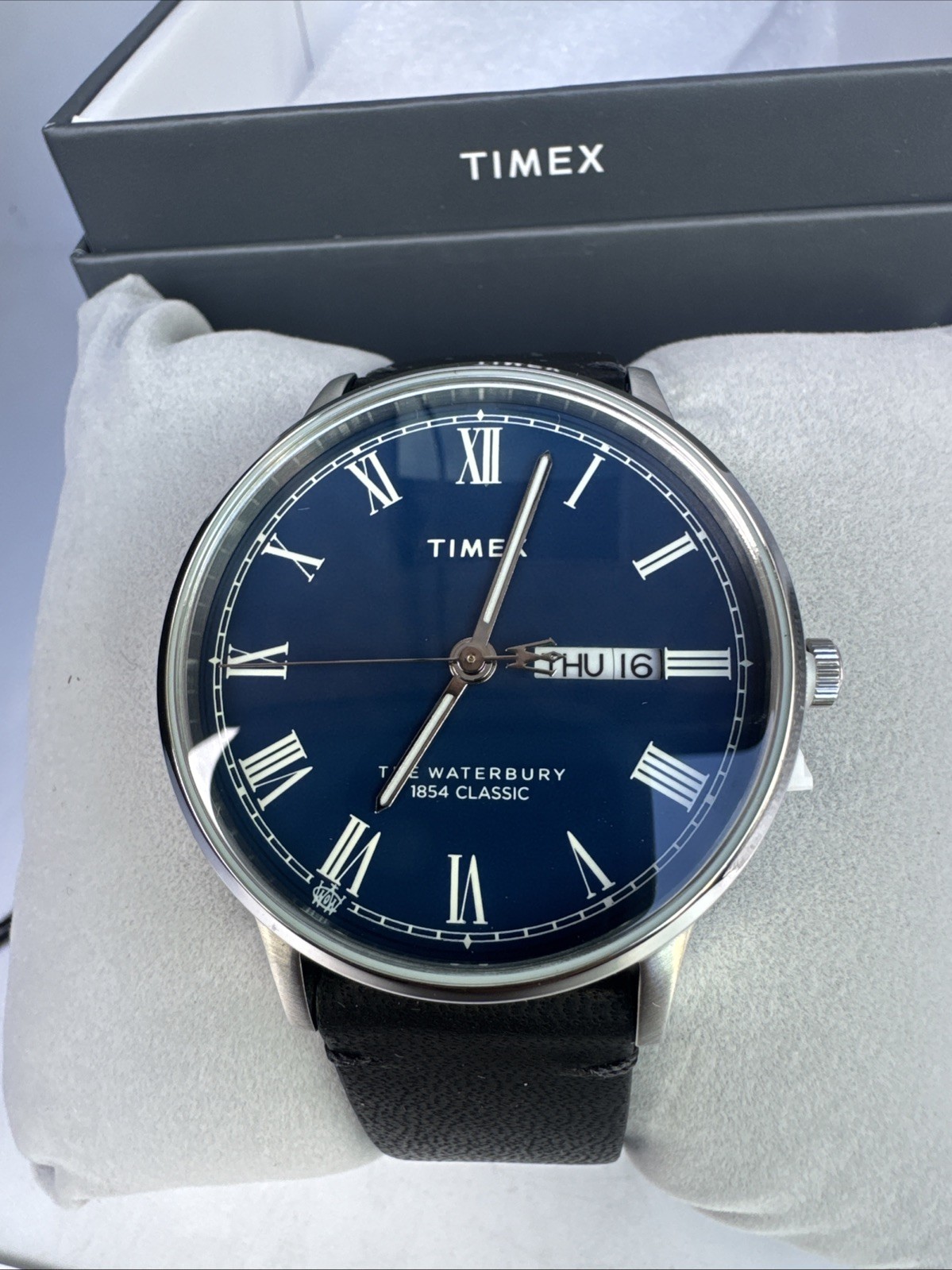 Timex Mens Waterbury Classic 3 Hand 40mm Watch Black Strap Blue Dial TW2Y29600VQ