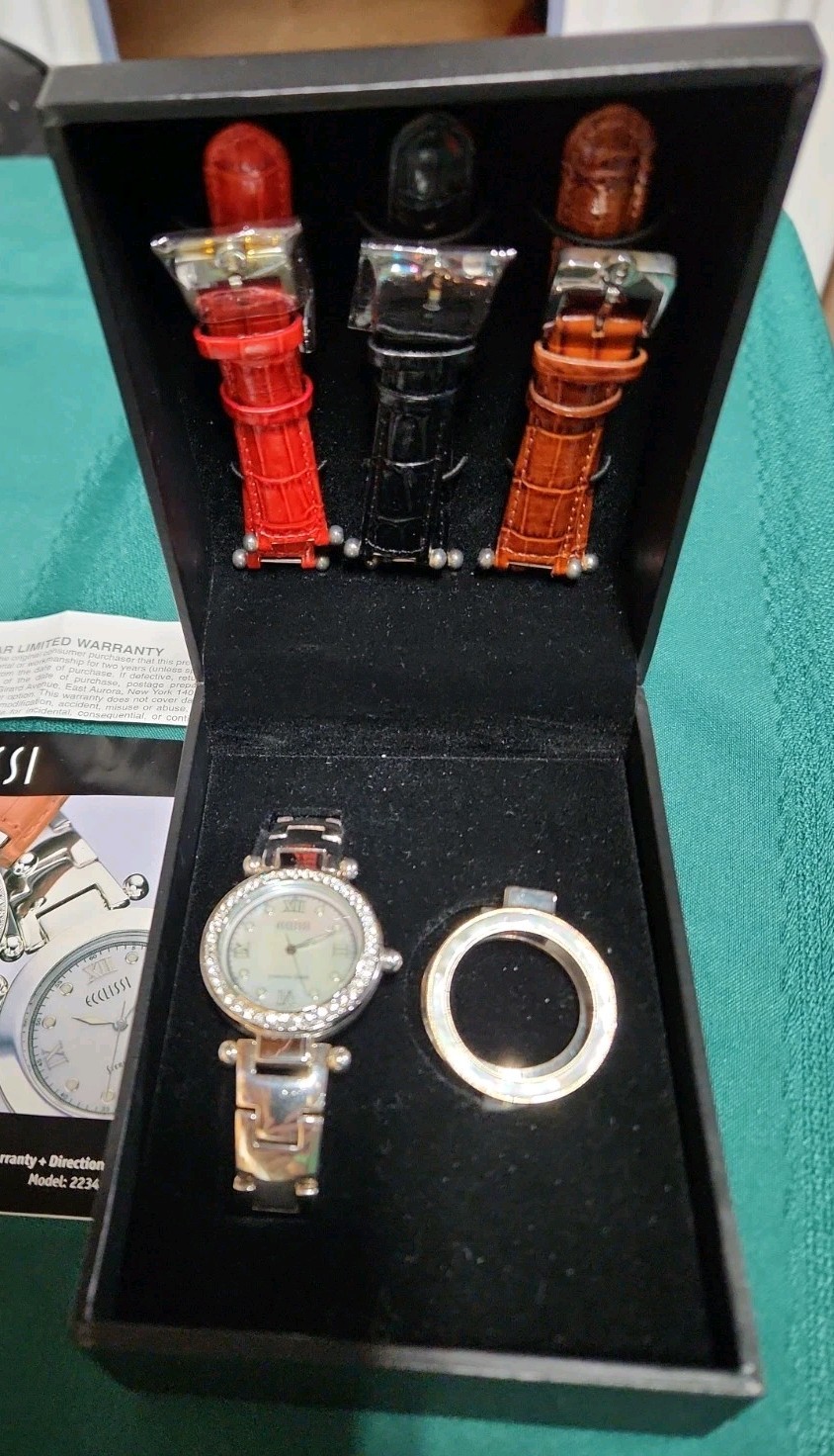 Sterling Silver Ecclissi Watch With Changeable Bezel And Bands- Vintage
