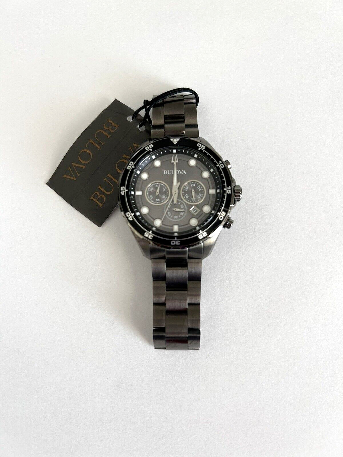 Bulova chronograph Men watch stainless steel color gray 98K104