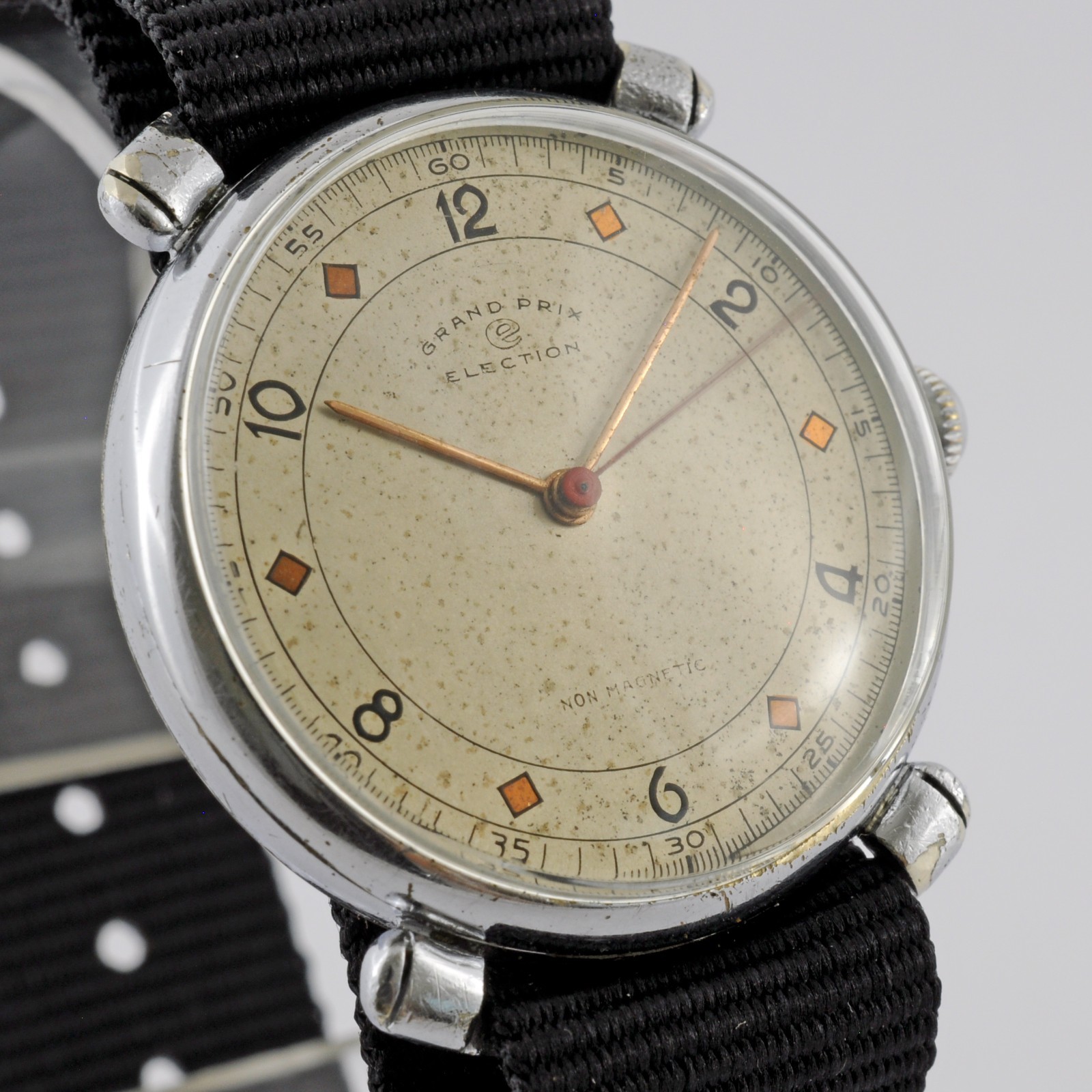 SWISS AUTHENTIC ELECTION SPECIAL FIXED FLARED LUGS MANUAL WIND WORKING 1940’S