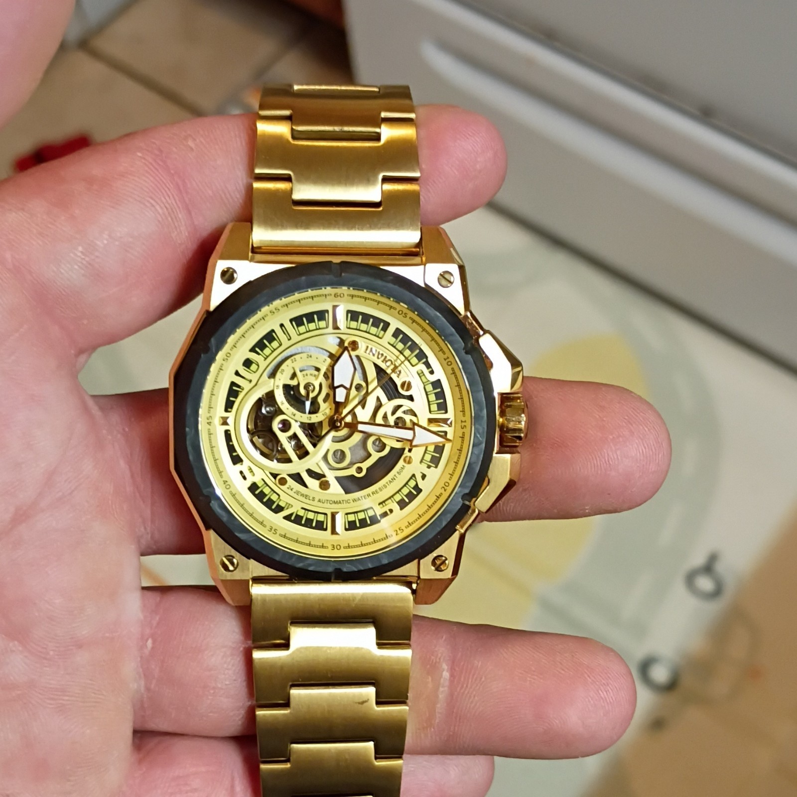 Invicta S1 RALLY Skeleton Dial Gold Tone Nh39a Movement 43mm 69509