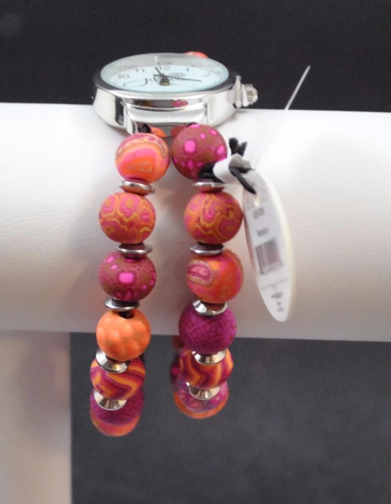 Jilzarah Morocco Round Watch Polymer Clay Beads Handcrafted Artisan Jewelry G4