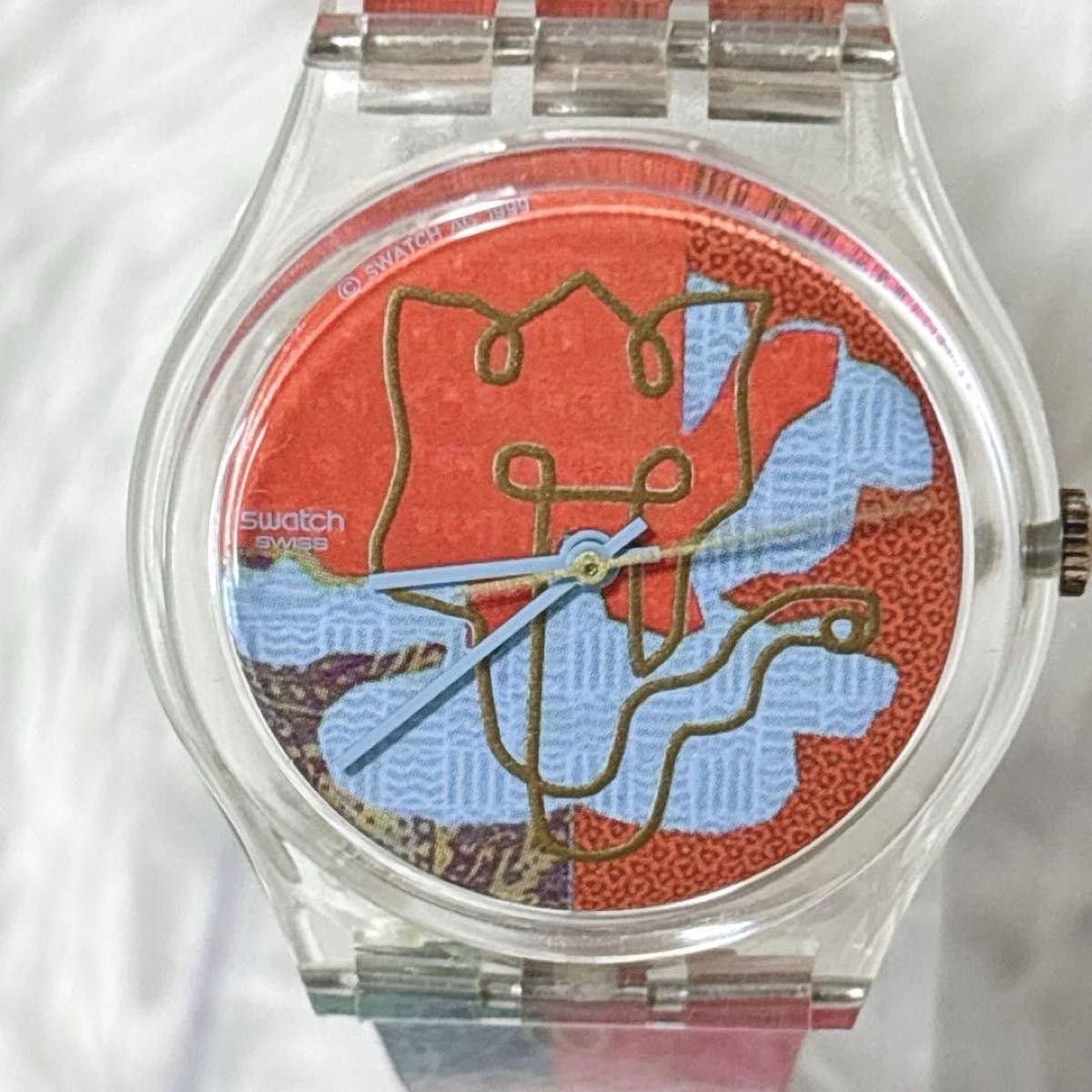 SWATCH GK310 MADAN wristwatch working with case designer art watch quartz skelet