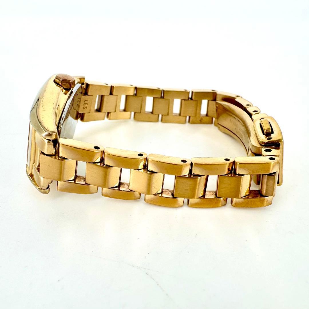 29 [Working Condition] SEIKO LK Lukia Solar Gold Tonneau-shaped Wristwatch