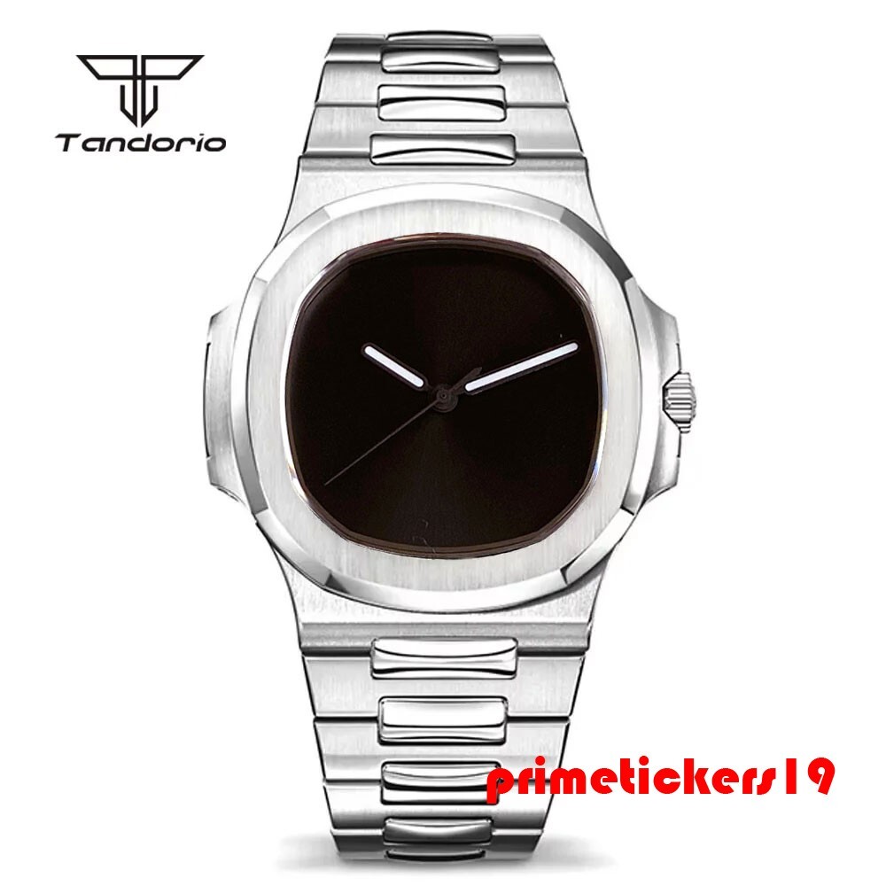 Tandorio NH35 Simple Sterile Dial Sapphire Automatic Square Watch for Men PT5000
