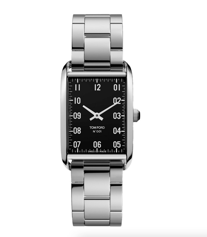 Tom Ford Watch, N.001 Quartz, Black Dial , Stainless Steel Band