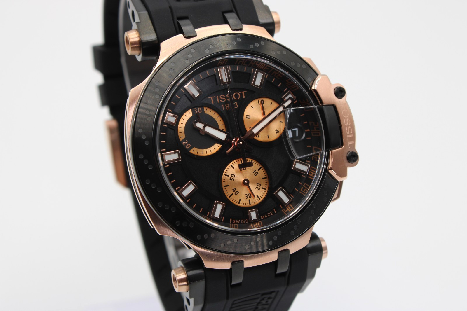 TISSOT T-Race T115.417.37.051.00 Black Dial Rubber Strap Men’s Watch 43mm