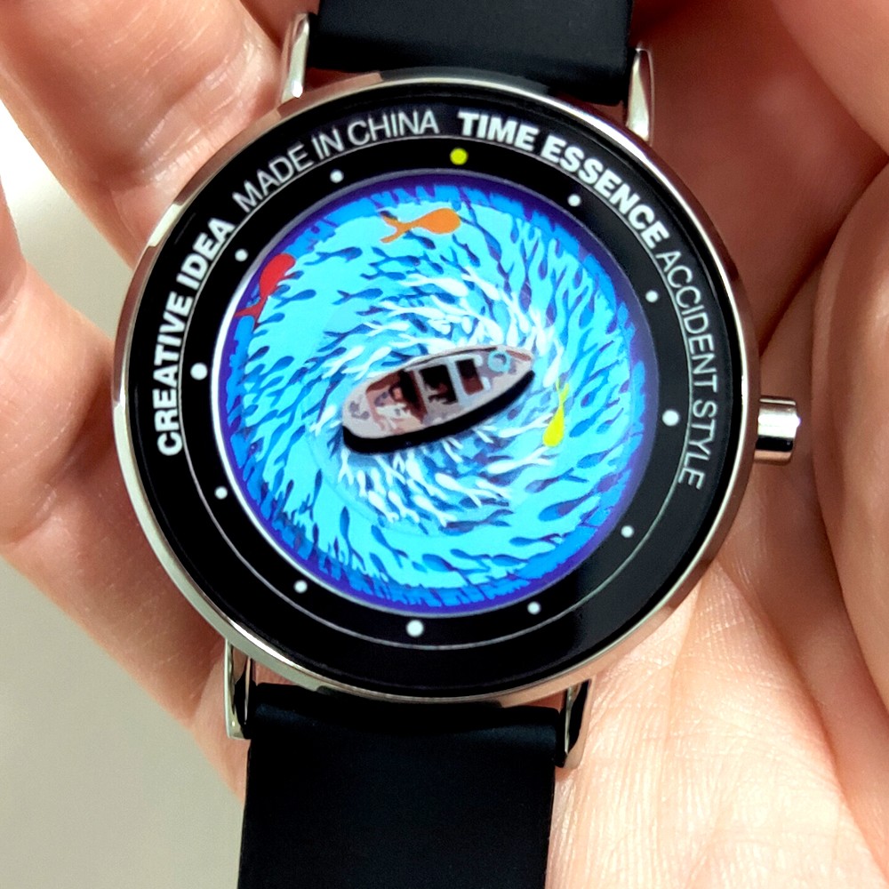 Fish around the boat tide Internet celebrity creative Watch round quartz