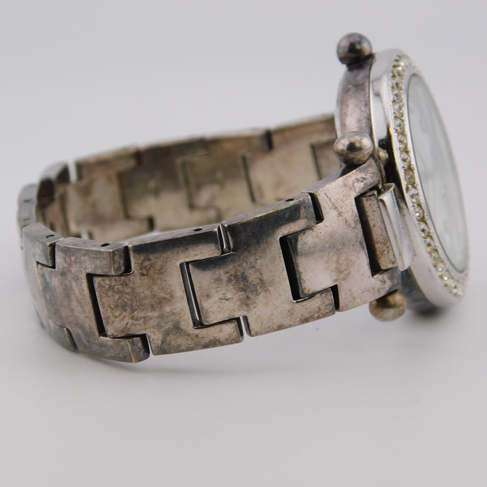 ECCLISSI 22340 925 Sterling Silver Quartz Analog Women’s Watch Sz.6″ New Battery
