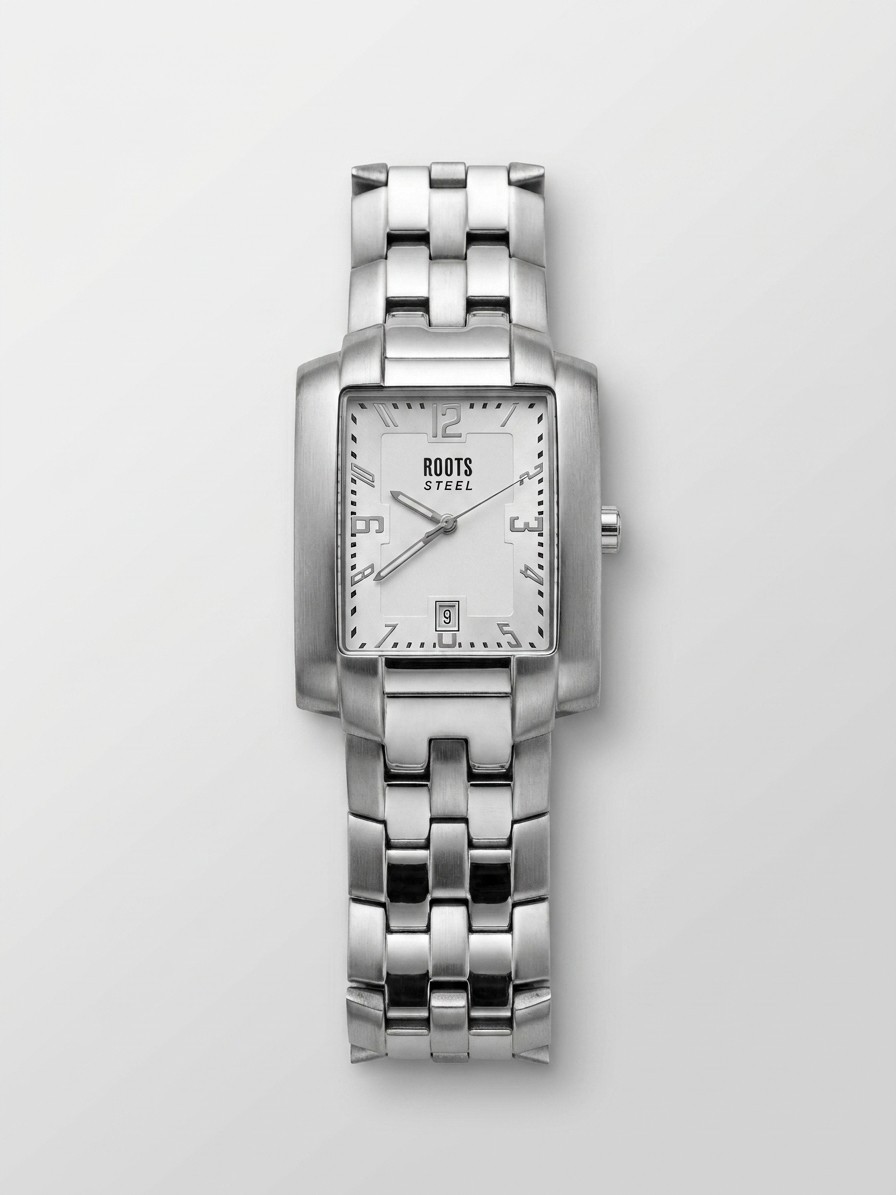 Roots Steel Metropolis R589 Stainless Steel Rectangular Men’s Watch – Japan Movt