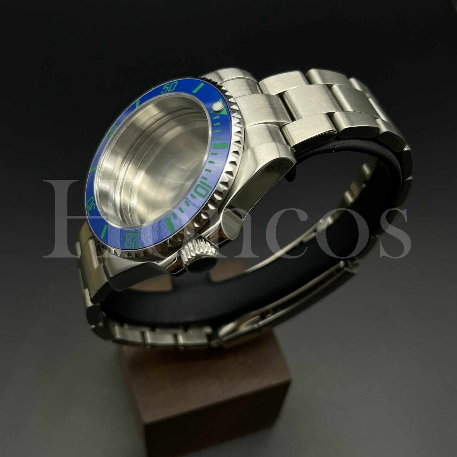 Custom Made MODS Watch Case and Bracelet Fits for NH34/35 Movement Silver BL/GN