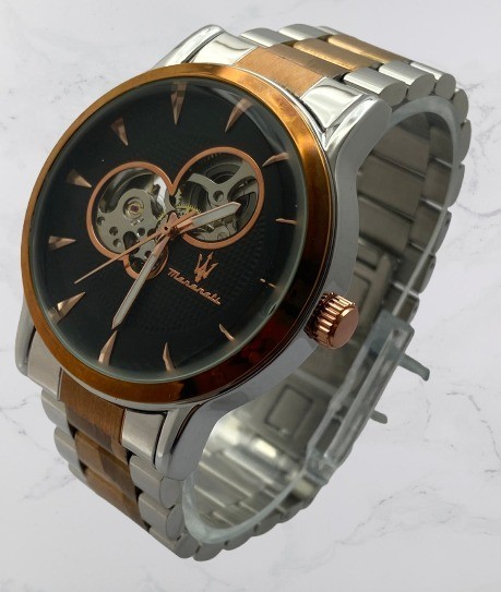 Refurbished Luxury Two-Tone Maserati Open-Heart Dial Automatic Men’s Wristwatch