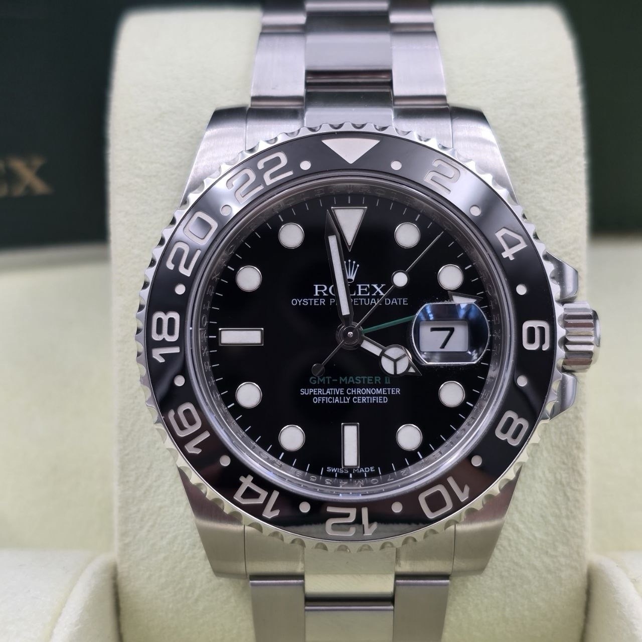 2012 PAPERS Rolex GMT Master II 116710LN Steel Ceramic “Green Arrow” 40mm BOX