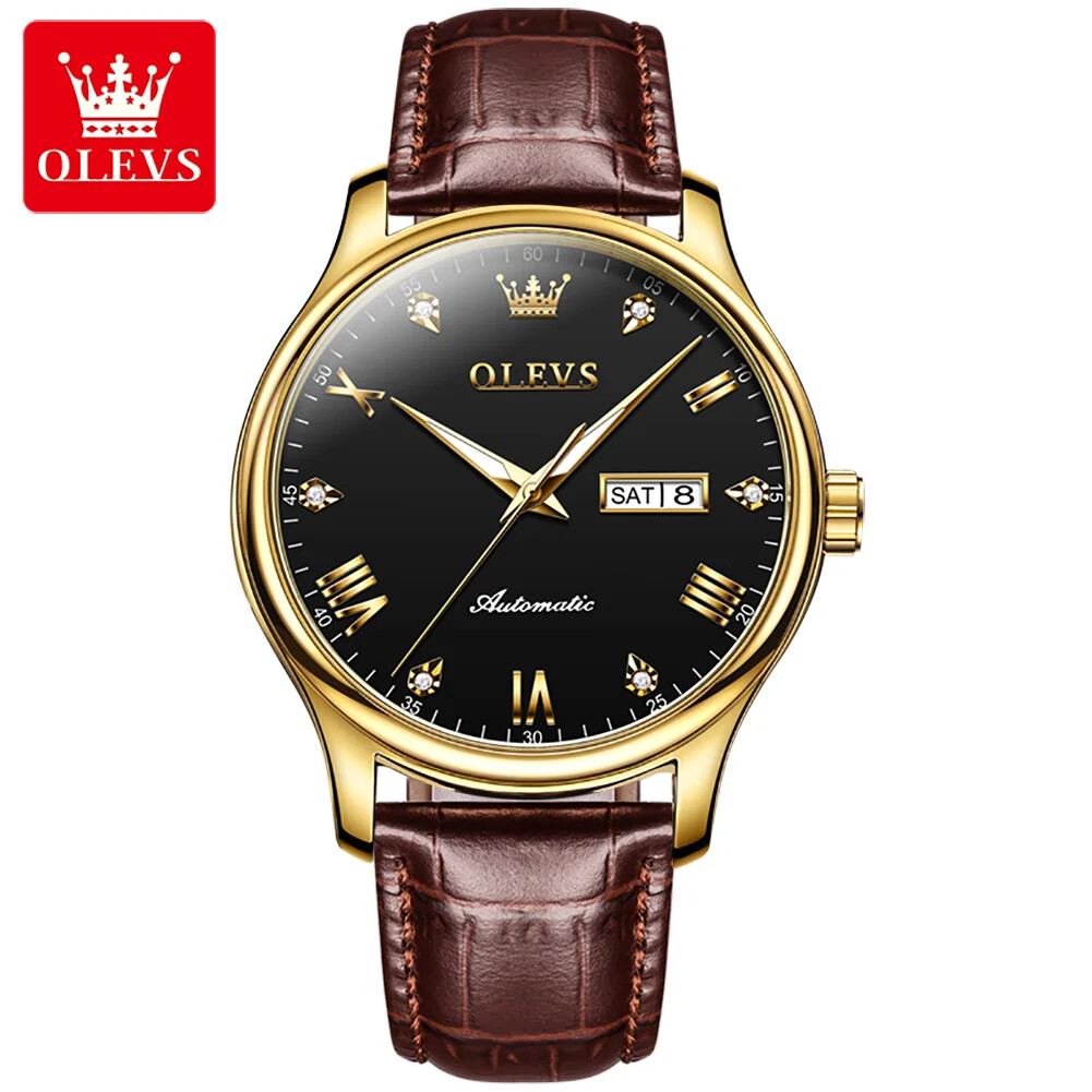 OLEVS Waterproof Luminous Luxury Diamonds Dials Men’s Automatic Mechanical Watch
