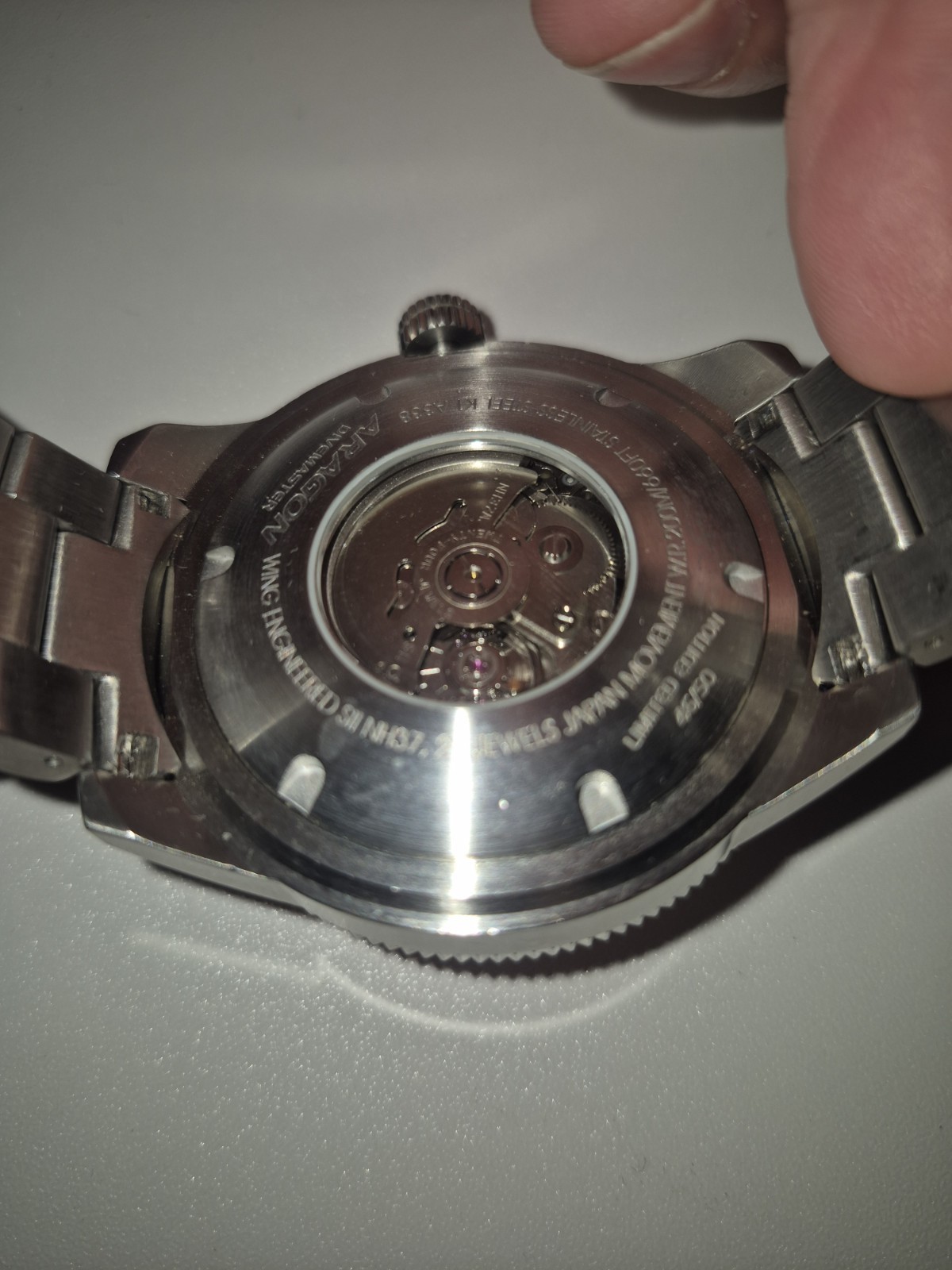 Aragon Divemaster NH37 45m Automatic Watch Limited Ed Pink Dial