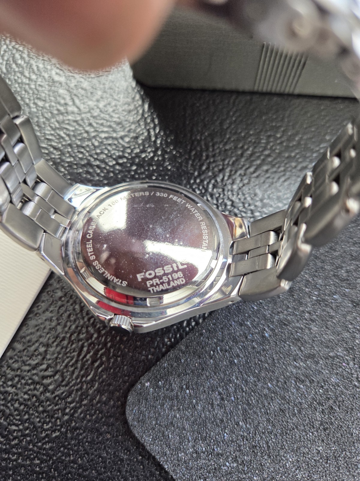 Fossil Ford Quartz Silver Dial Stainless Bracelet Watch 100m Date Box Manual