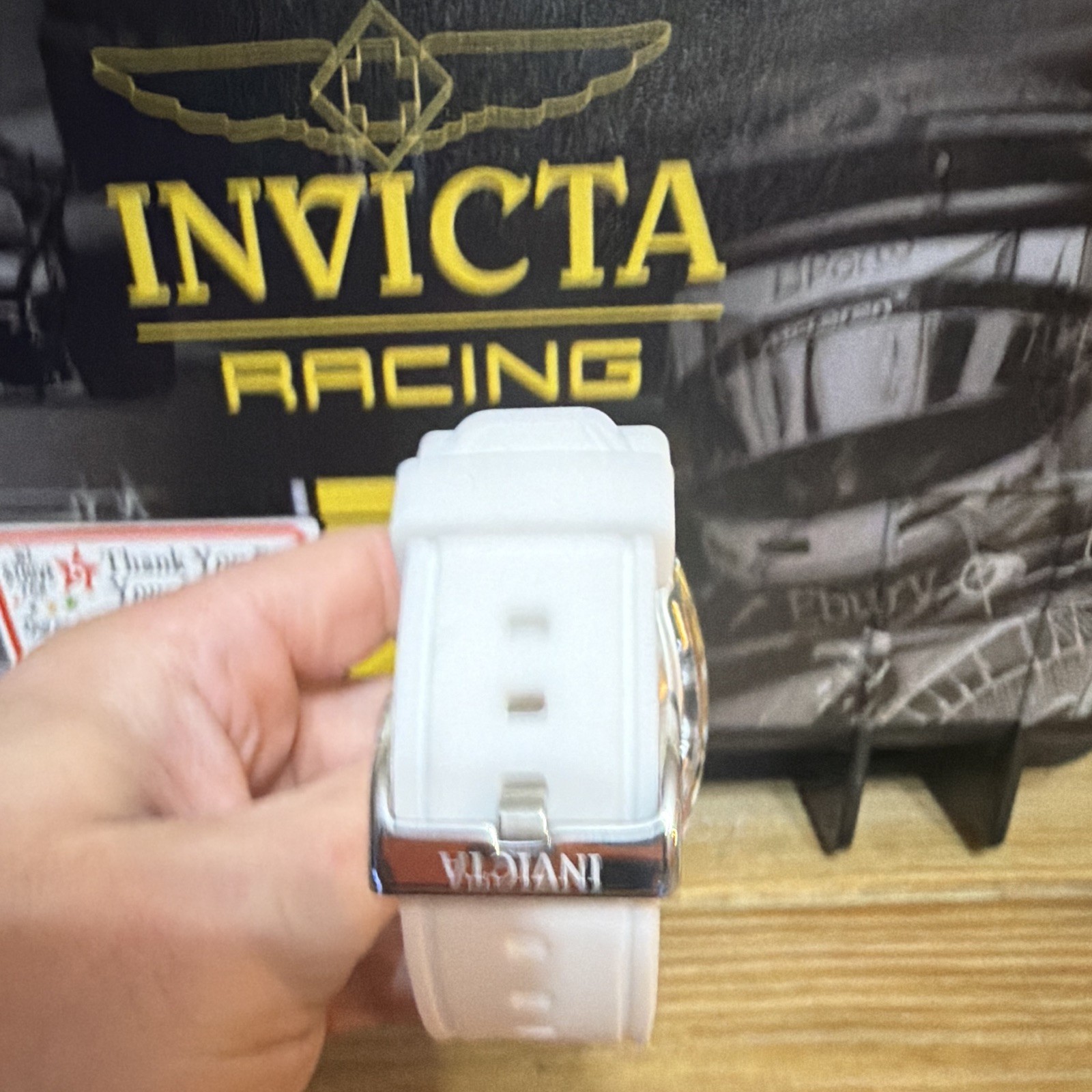 Invicta Racing S1 Rally Allogrip quartz clear case 42mm 30MWR . White silicone