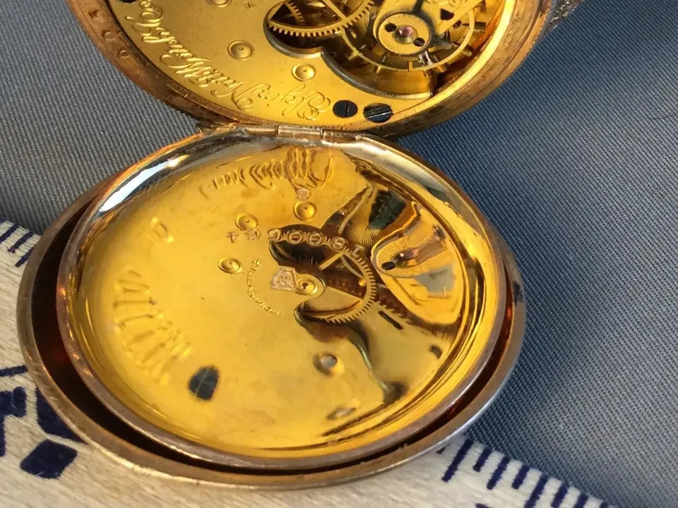 Antique Small Gold-Filled Elgin Case Pocket Watch from 1893